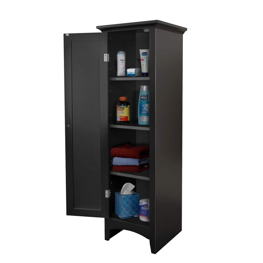 Black One Door Adjustable Shelving Storage Pantry