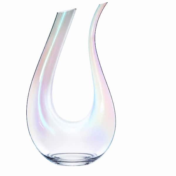 1200 mL Swan Shape Iridescent Crystal Glass Wine Decanter Set with Aerator Opener Stopper Cleaning Beads