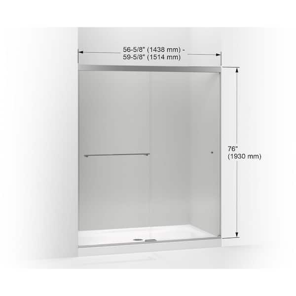 Reviews For Kohler Revel 59 625 In W X 76 In H Sliding Frameless