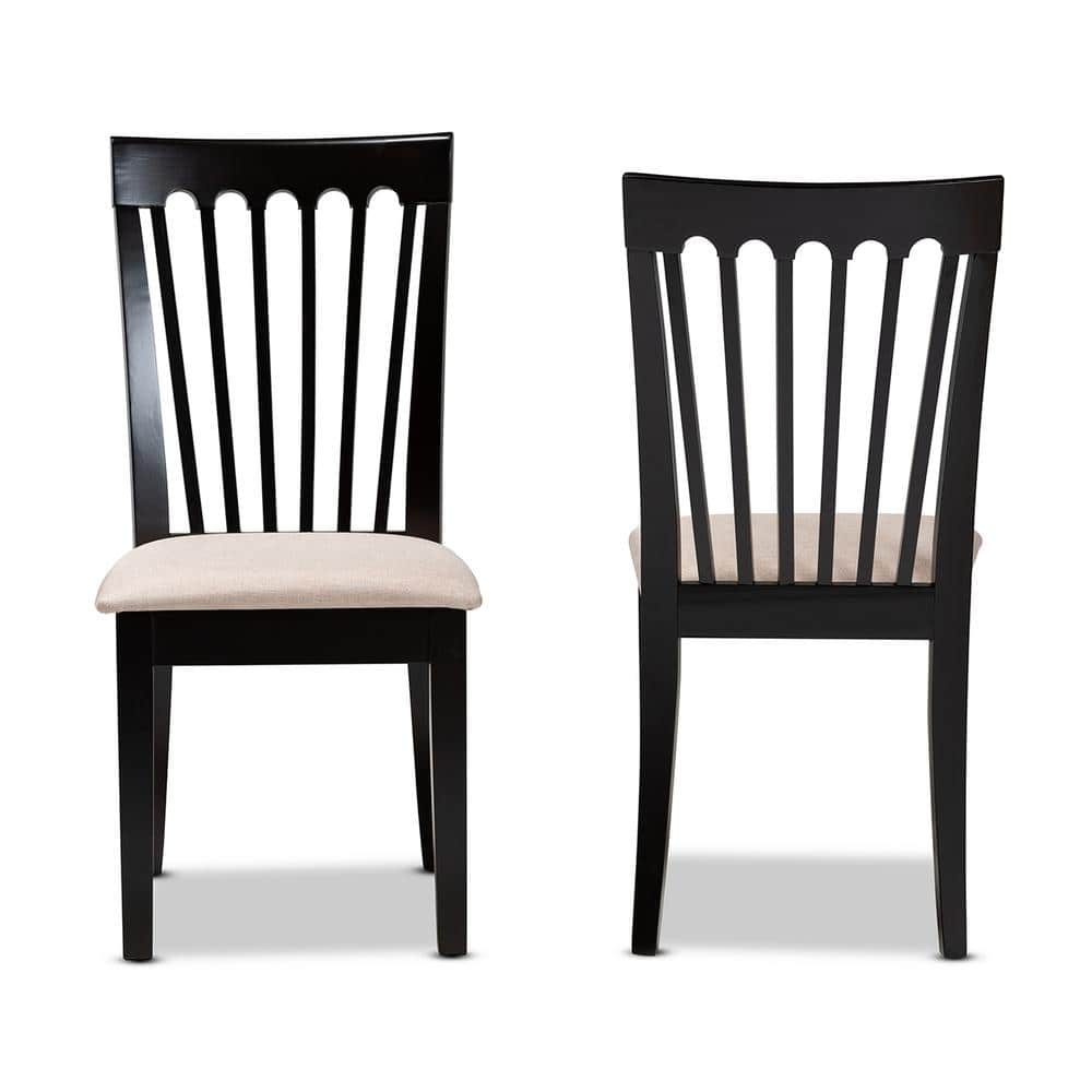 Espresso Brown and Sand Modern Comfort Wood Dining Chair Set