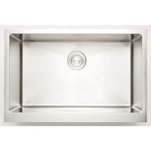 Stainless Steel 34 in. W Single Bowl 10 mm Radius Undermount Kitchen Sink