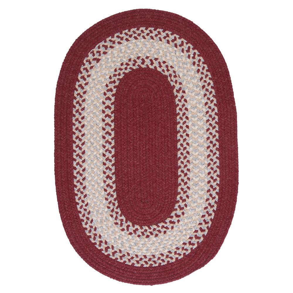 2' x 3' Eco-Friendly Braided Rug Oval w/ Non-Slip Pad Green Red