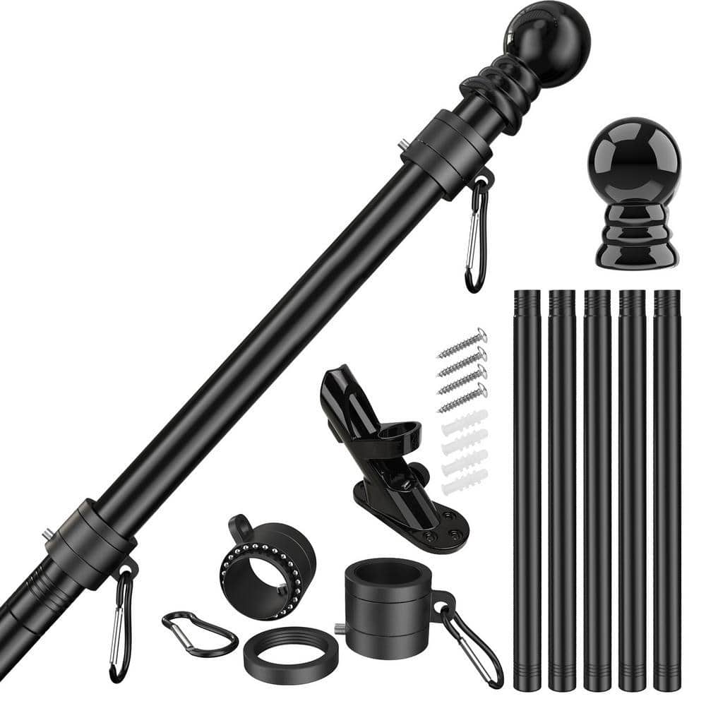 FlagStars 5-Sections 6 ft.  Flagpole with Bracket - Black price history on PriceWatchPro