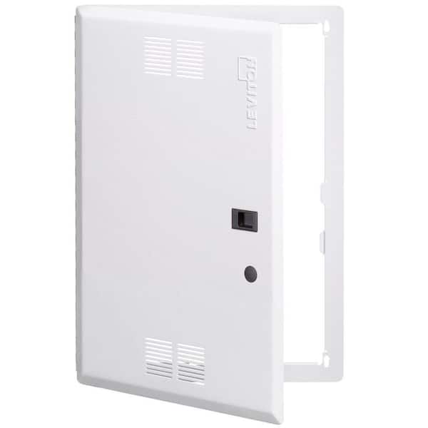 Leviton 21 in. Premium Vented Hinged Door, White (for use with 21 in. Structured Media Enclosure)