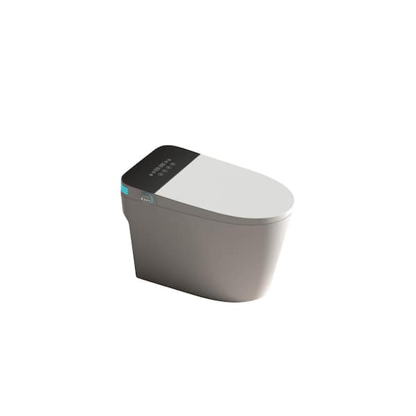 W3 Elongated Smart Bidet Toilet 1.32 GPF in White with Black Panel with Auto Open/Close Seat