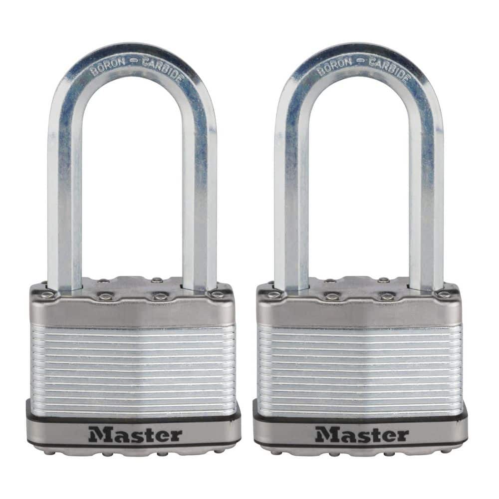Master Lock Heavy Duty Outdoor Padlock with Key, 2-1/2 in. Wide, 2-1/2 in.  Shackle, Pack M15XTLJ The Home Depot