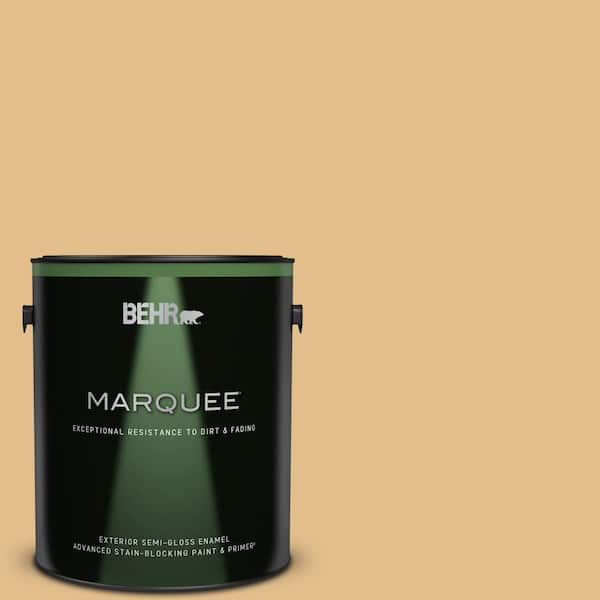 BEHR MARQUEE 1 gal. #330D-4 Warm Muffin Semi-Gloss Enamel Exterior Paint & Primer