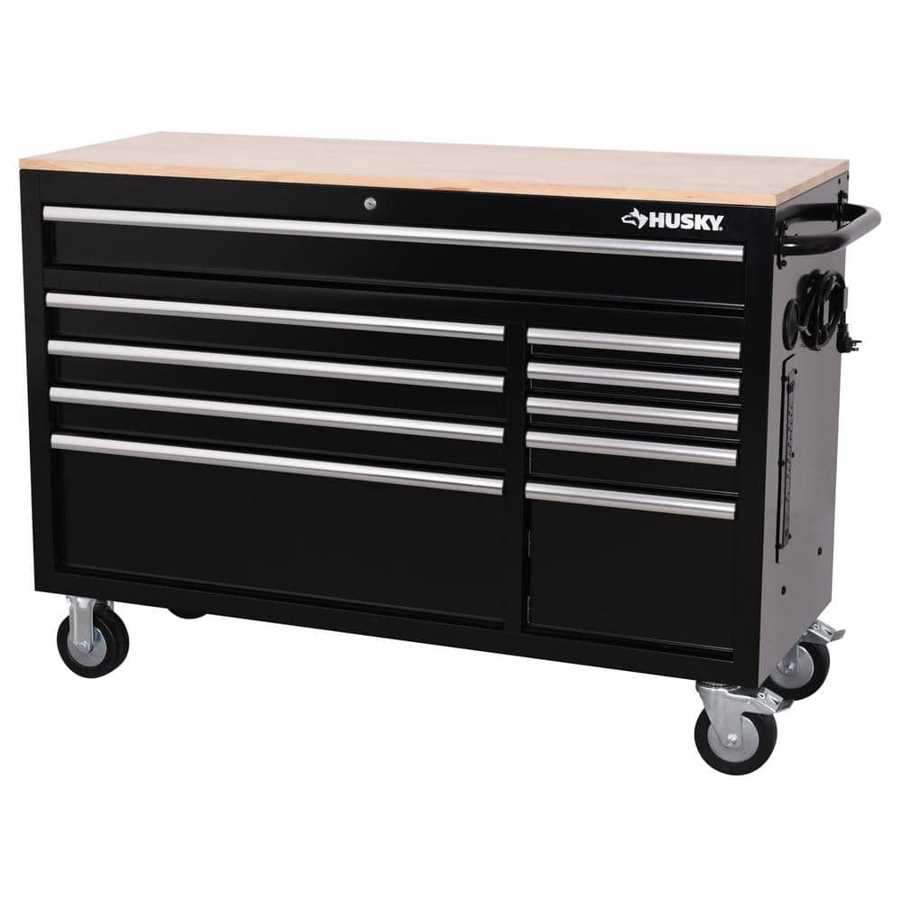 Husky Modular Tool Storage 52 in. W Black Mobile Workbench Cabinet  H52MWC10MOD - The Home Depot