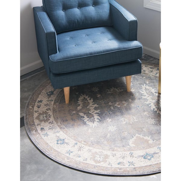 Salzburg Itzling Gray 4' 0 x 4' 0 Round Rug