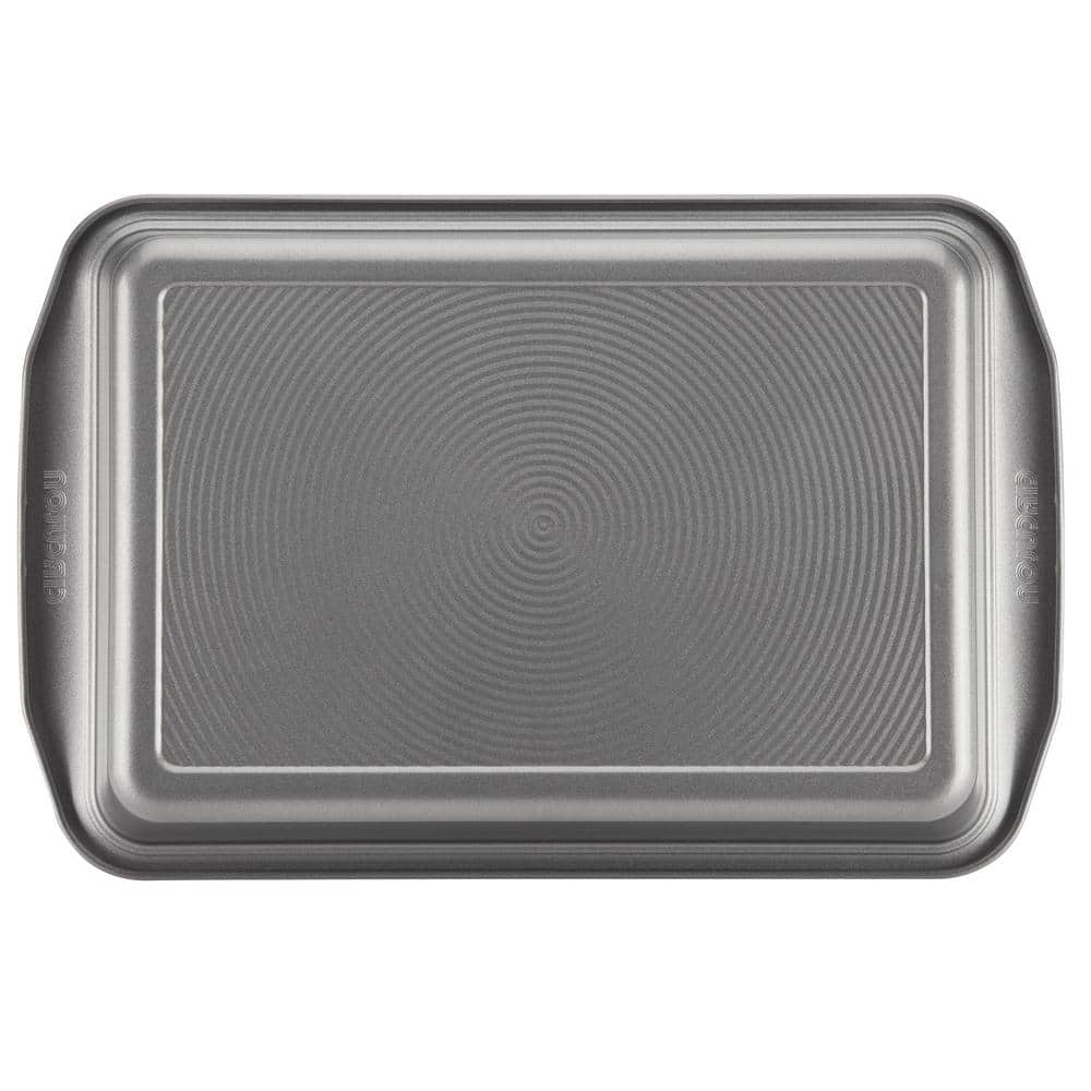 Gray Nonstick Aluminum Rectangular Cake Pan with Wide Handles