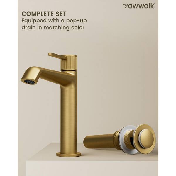 YAWWALK Single-Handle Single Hole Bathroom Sink Faucet with Pop-Up