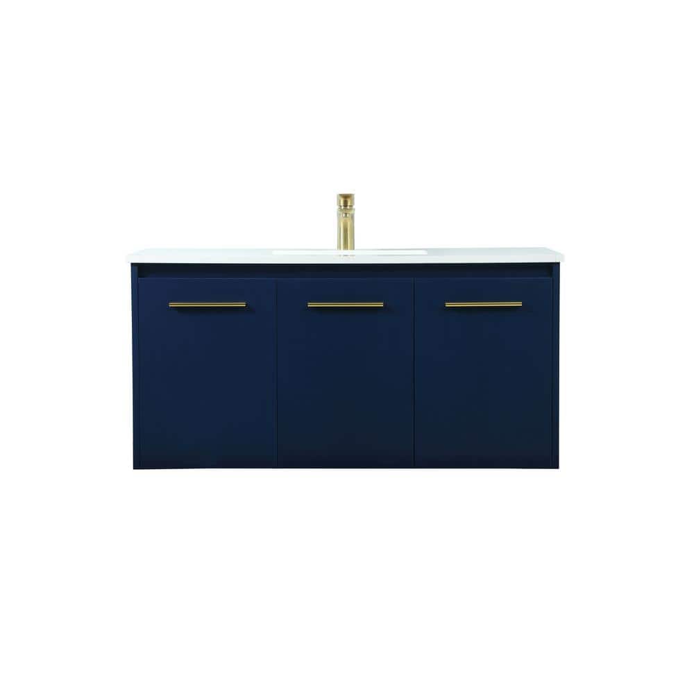 Simply Living 40 in. W x 18 in. D x 19.7 in. H Bath Vanity in Blue with Ivo