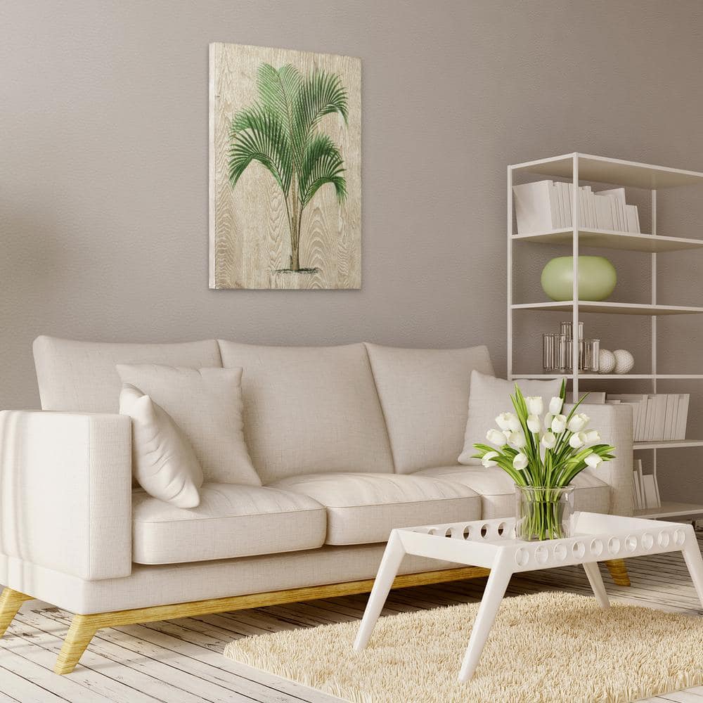 Green Palm Tree Coastal Ash Wood Wall Art, 36" x 24"