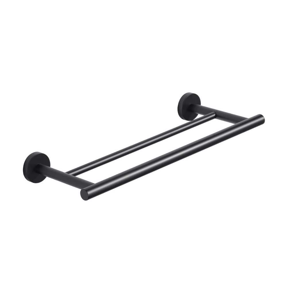 16 in. Wall Mounted Double Towel Bar in Matte Black price history on PriceWatchPro