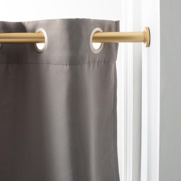 Home Details 24 In 42 Adjustable, Brushed Gold Straight Shower Curtain Rod