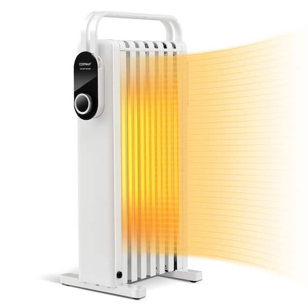Costway 1500-Watt White Electric Oil-Filled Radiator Heater Space Heater  with Foldable Rack ES10201US-WH - The Home Depot