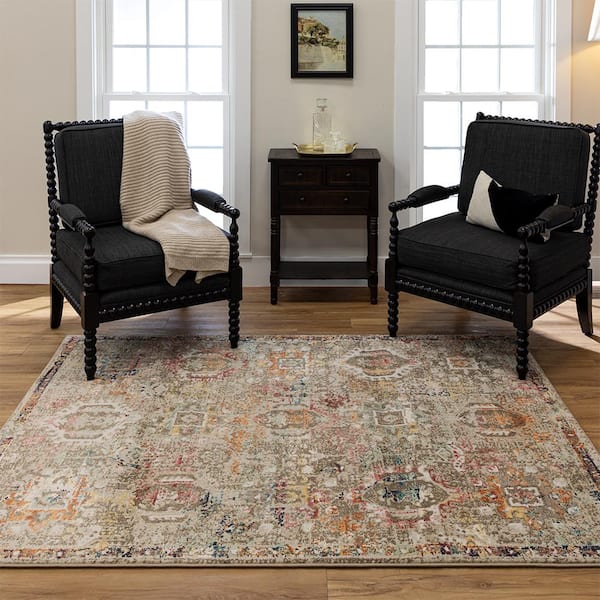 Medallion Tan 5 ft. 3 in. x 7 ft. Indoor Area Rug