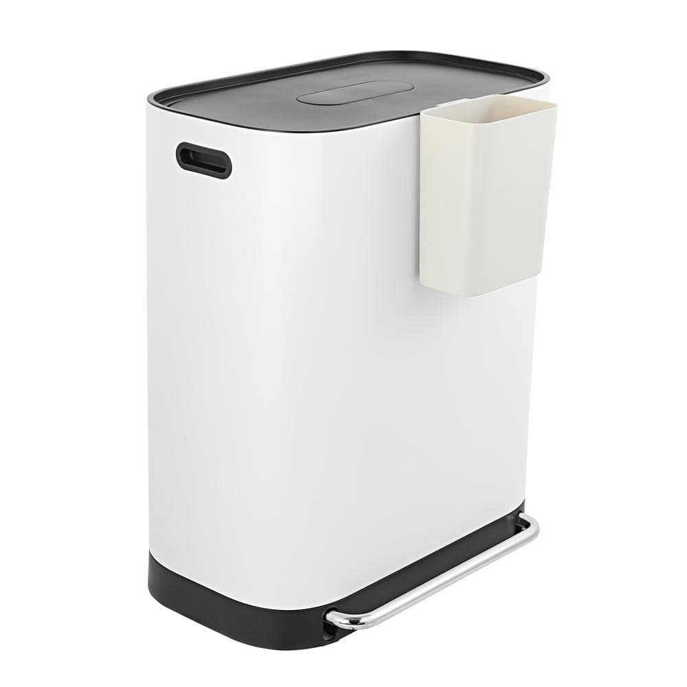 Beni Kitchen Trash/RecycLing 16 Gal. White Double-Bucket Step-Open Trash Can price history on PriceWatchPro