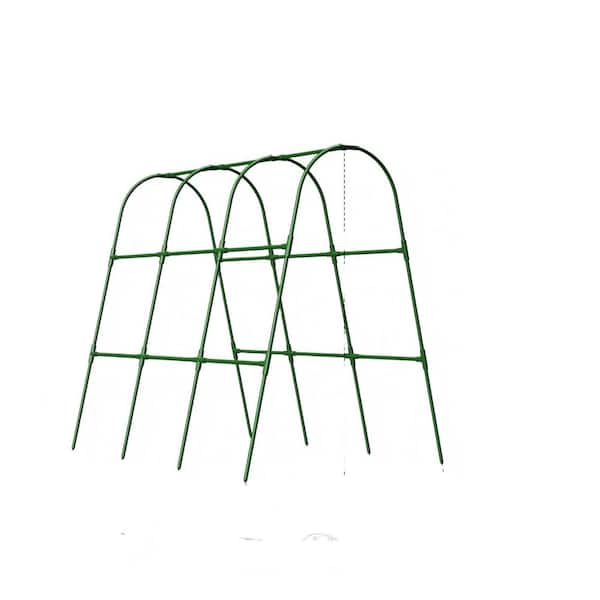 47.2 in. x 47.2 in. x 21.6 in. Metal Arch Vegetables Trellis, U-Shape Garden Cucumber Trellis for Climbing Plants, Green