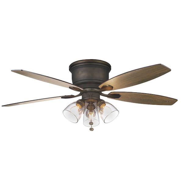 Hampton Bay Stoneridge 52 in. Indoor LED Bronze Hugger Ceiling Fan