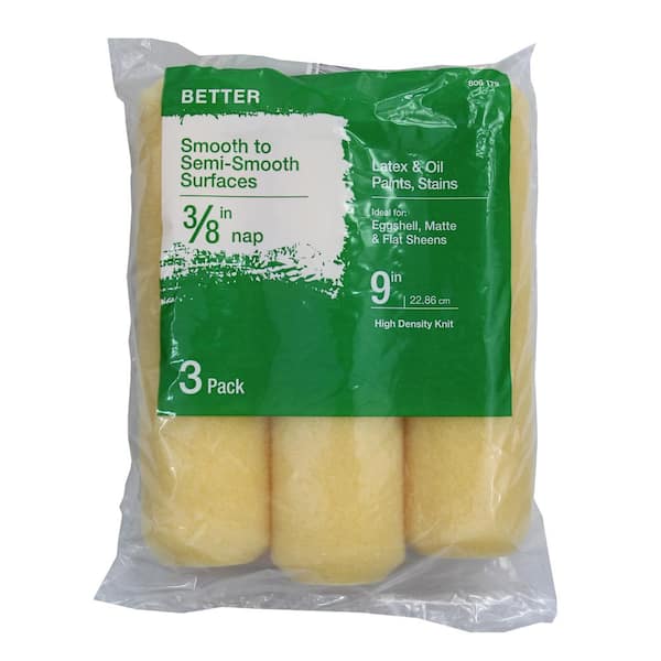 Unbranded Better 9 in. x 3/8 in. High Density Knit Polyester Roller Covers (3-Pack)