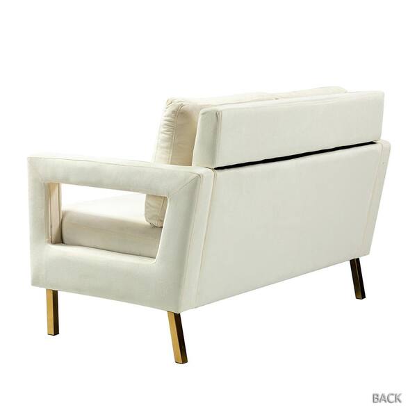 CREATION - HSFMSY0134-IVORY Upholstered Ivory with Loose Loveseat Home The JAYDEN 50 Back Barmen Depot in.