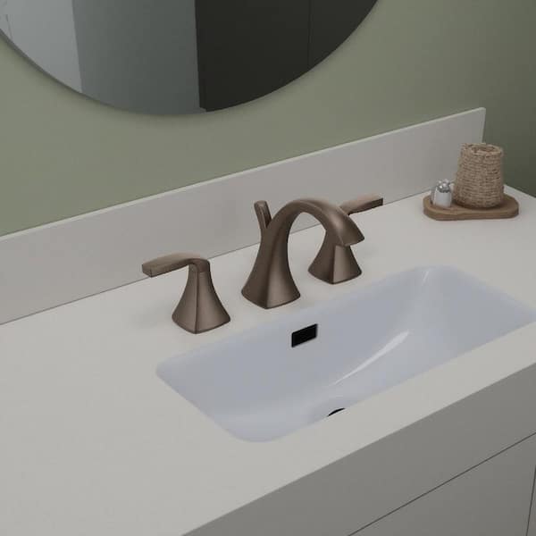 Voss 8 in. Widespread 2-Handle High-Arc Bathroom Faucet Trim Kit in Oil Rubbed Bronze (Valve Included)