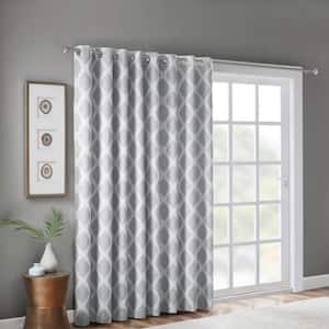 Sun Smart Loraine Navy Damask Knitted Jacquard Paisley 50 in. W x 84 in. L  Blackout Grommet Top Curtain SS40-0206 - The Home Depot