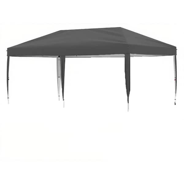 10 ft. x 20 ft. Rectangular Gray Pop-Up Heavy Duty Outdoor Canopy with 3 Adjustable Height Multi-Purpose Tent
