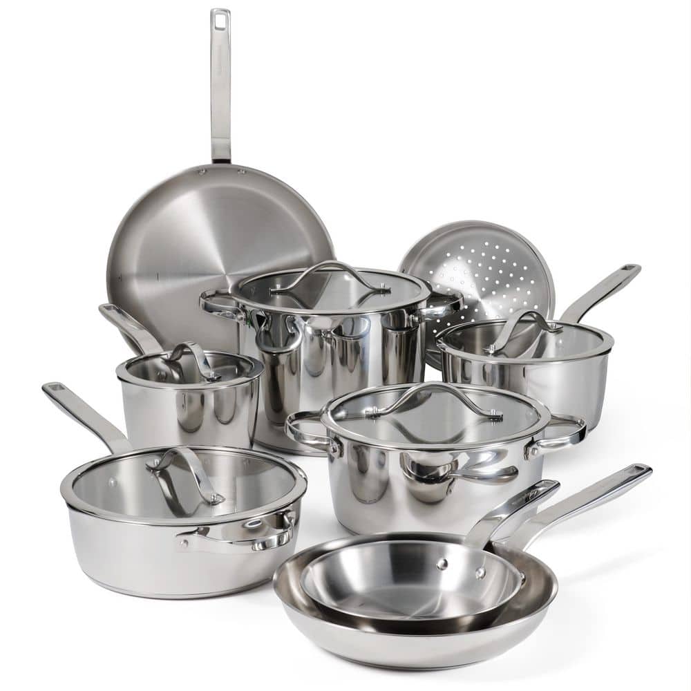 Tramontina Tempo 14-Piece Tri-Ply Base Stainless Steel Cookware