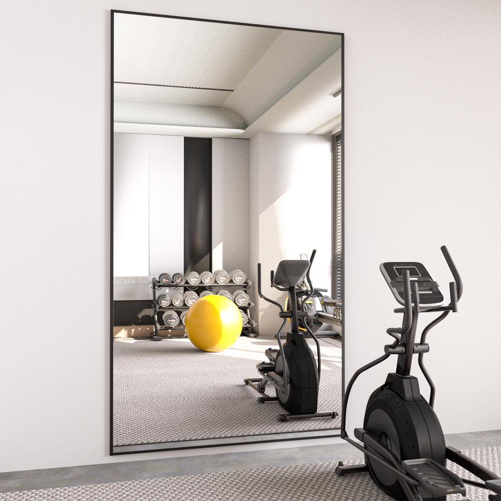 Sxiawe 32 in. W x 71.2 in. H Oversized Modern Classic Rectangular Aluminum Frame Black Full Length Floor Mirror Wall Mirror LRM-80-BK-C - The Home Depot