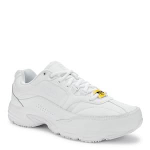 Men's Memory Workshift Slip Resistant Athletic Shoes - Soft Toe - White Size 6.5(W)