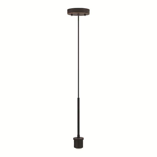 Oil-Rubbed Bronze Pendant Light Kit with Partial Metal Rod