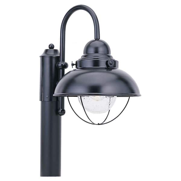 Generation Lighting Sebring 1-Light Outdoor Black Lamp Post Light Top