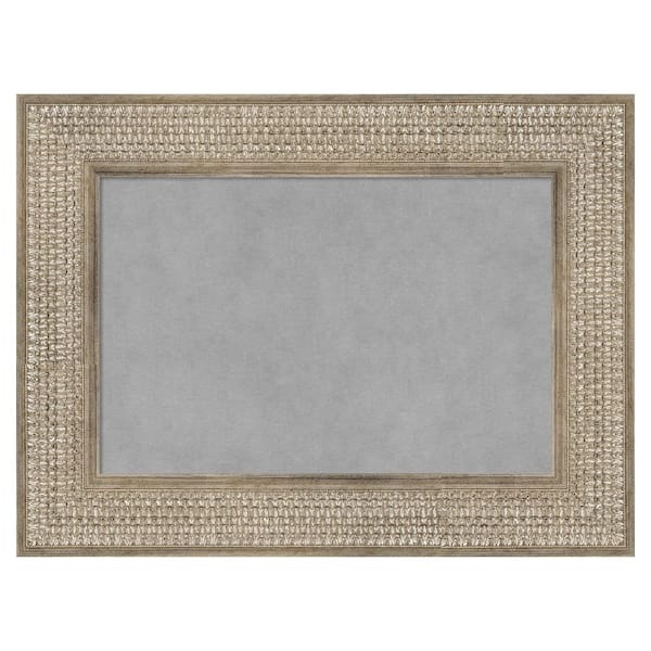 Amanti Art Trellis Silver 24 in. x 18 in Framed Magnetic Board