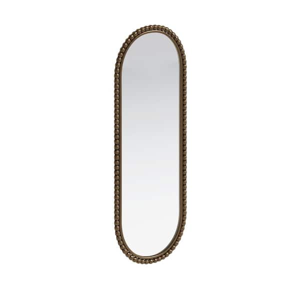 Unbranded Gold 15.75 in W x 47.25 in. H Oval Retro Mirror Wall Hanging Suitable for Living Room, Bedroom, Entrance