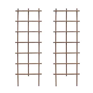 Homestead 72 in. Walnut‐Tone Grid Ladder Trellis (2‐Pack)