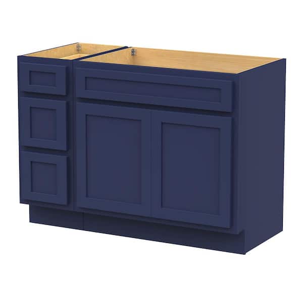 Vanity Art 42 in. W x 21 in. D x 32.5 in. H Bath Vanity Cabinet without Top in Blue