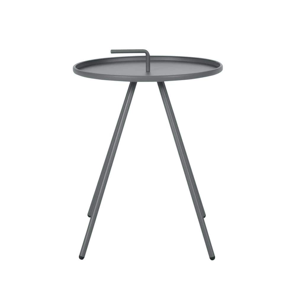 16.50 in. Gray Round Outdoor Side Table with Handle price history on PriceWatchPro