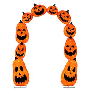 7.5 ft. Tinsel Plug-In LED Pumpkin Archway