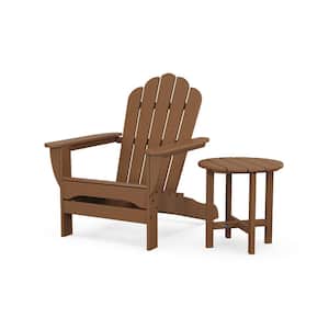 Tree House 2-Piece Plastic Patio Conversation Set in Oversized Adirondack Chair with Side Table Monterey Bay