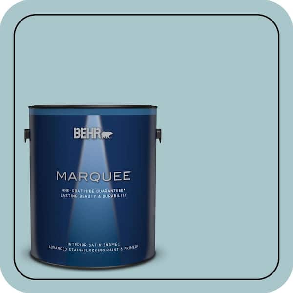 BEHR MARQUEE 1 gal. #S450-3 Spring Storm One-Coat Hide Satin Enamel Interior Paint & Primer