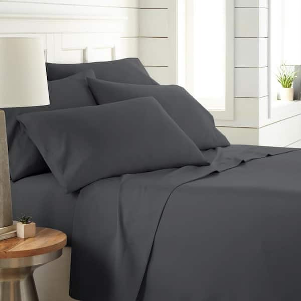 Southshore Fine Linens Vilano Series 21 in. Extra-Deep Pocket 6-Piece Slate Grey Microfiber Full Sheet Set