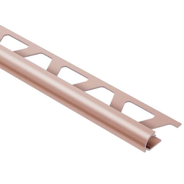 Schluter Systems Rondec Satin Copper Anodized Aluminum 3/8 in. x 8 ft. 2-1/2 in. Metal Bullnose Tile Edging Trim