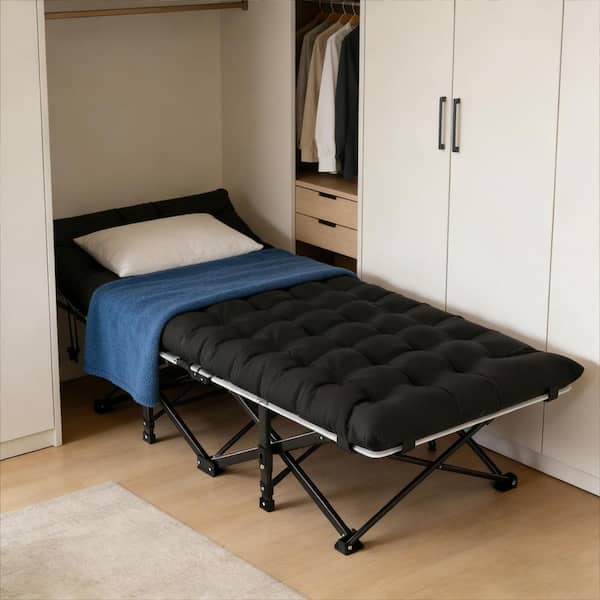 Portable Camping Cot Heavy-Duty with Pearl Cotton Mattress and Carry Bag for Camp Office Use