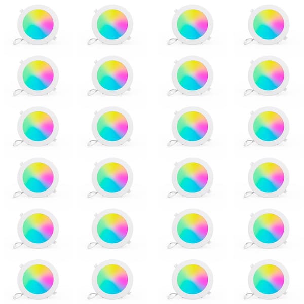 InfiBrite 6 in. Canless 3000K Warm White 12W 1050LM Thin New Construction Integrated LED Recessed Light Kit, Wet Rated (24 Pack)
