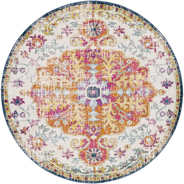 Livabliss Demeter Ivory 7 ft. 10 in. Round Area Rug