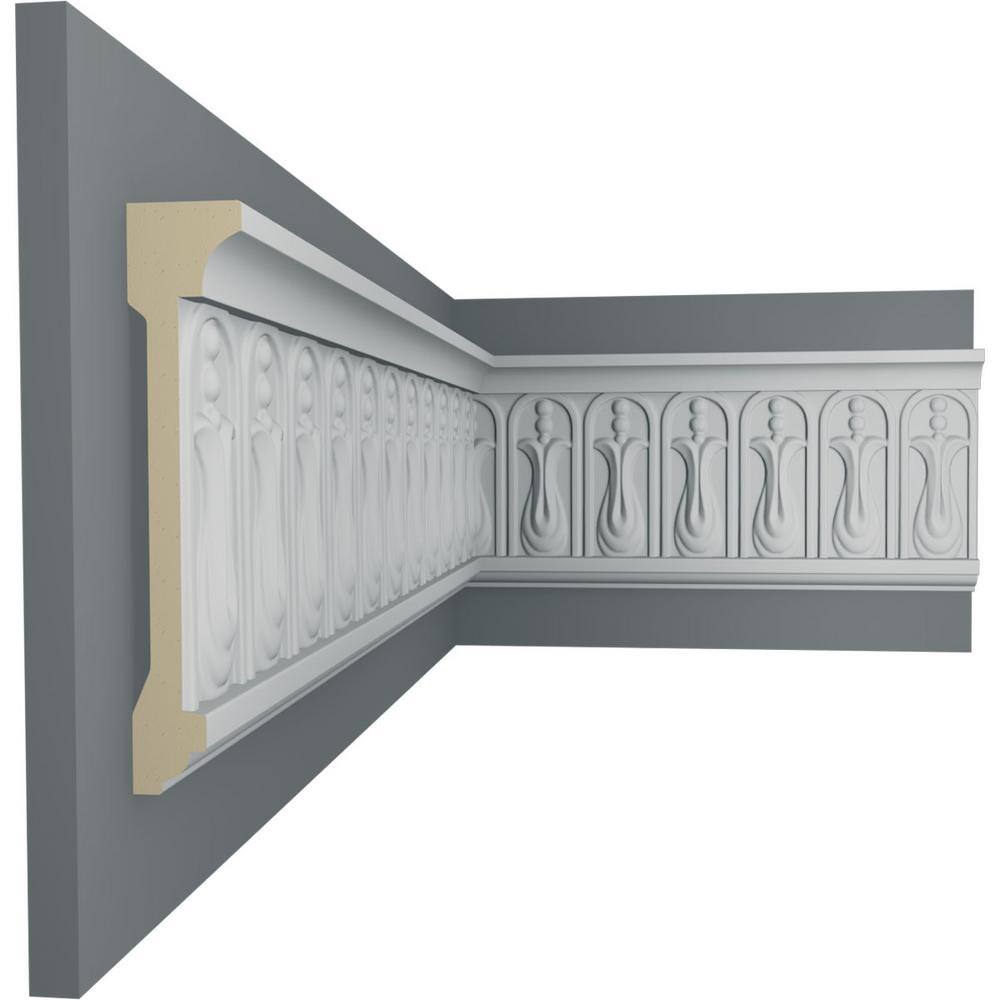 Gray Polyurethane Geometric Chair Rail Moulding Sample