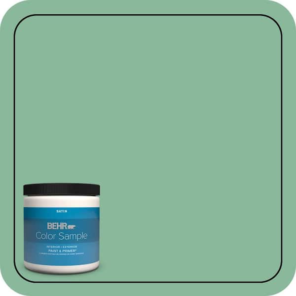 BEHR PREMIUM PLUS 8 oz. #470D-4 Garden View Satin Enamel Interior/Exterior Paint & Primer Color Sample