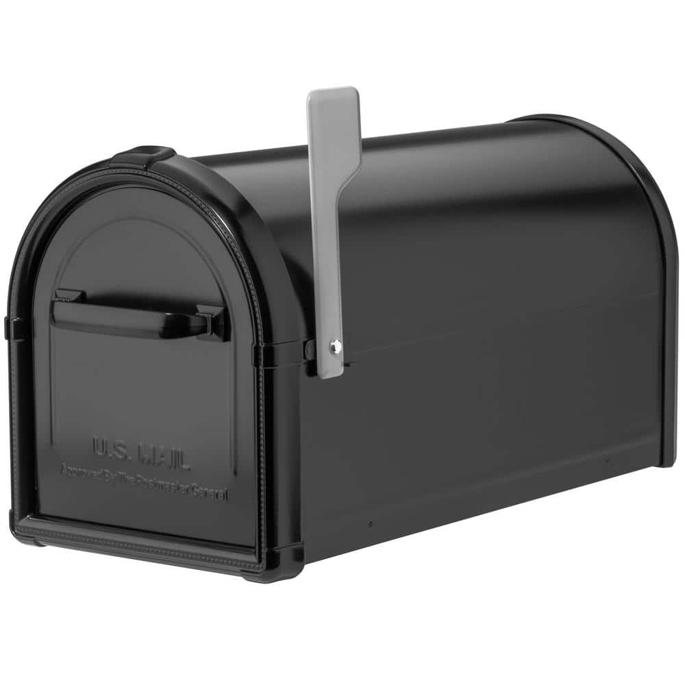 Hillsborough Black Large Aluminum Post Mount Mailbox